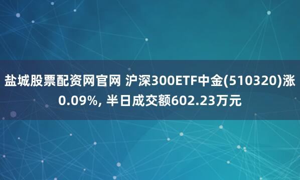 盐城股票配资网官网 沪深300ETF中金(510320)涨0.09%, 半日成交额602.23万元