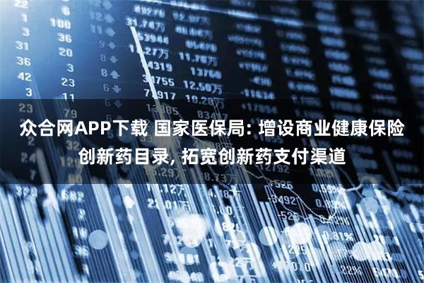 众合网APP下载 国家医保局: 增设商业健康保险创新药目录, 拓宽创新药支付渠道